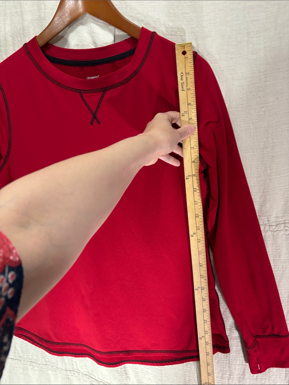 ClimateRight by Cuddl Duds Red Fleece Thermal Base Layer Top Size Large - Picture 3 of 7